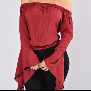 Fashion Nova Burgandy crop top